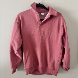 TNA Cozy Fleece Boyfriend Sweatshirt in Dusty Pink 2XS